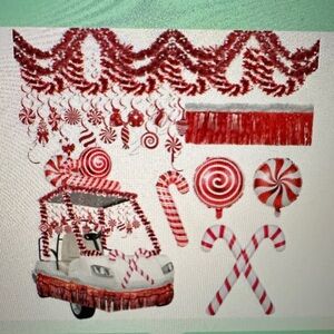 Festive Candy Cane Holiday Decor Set